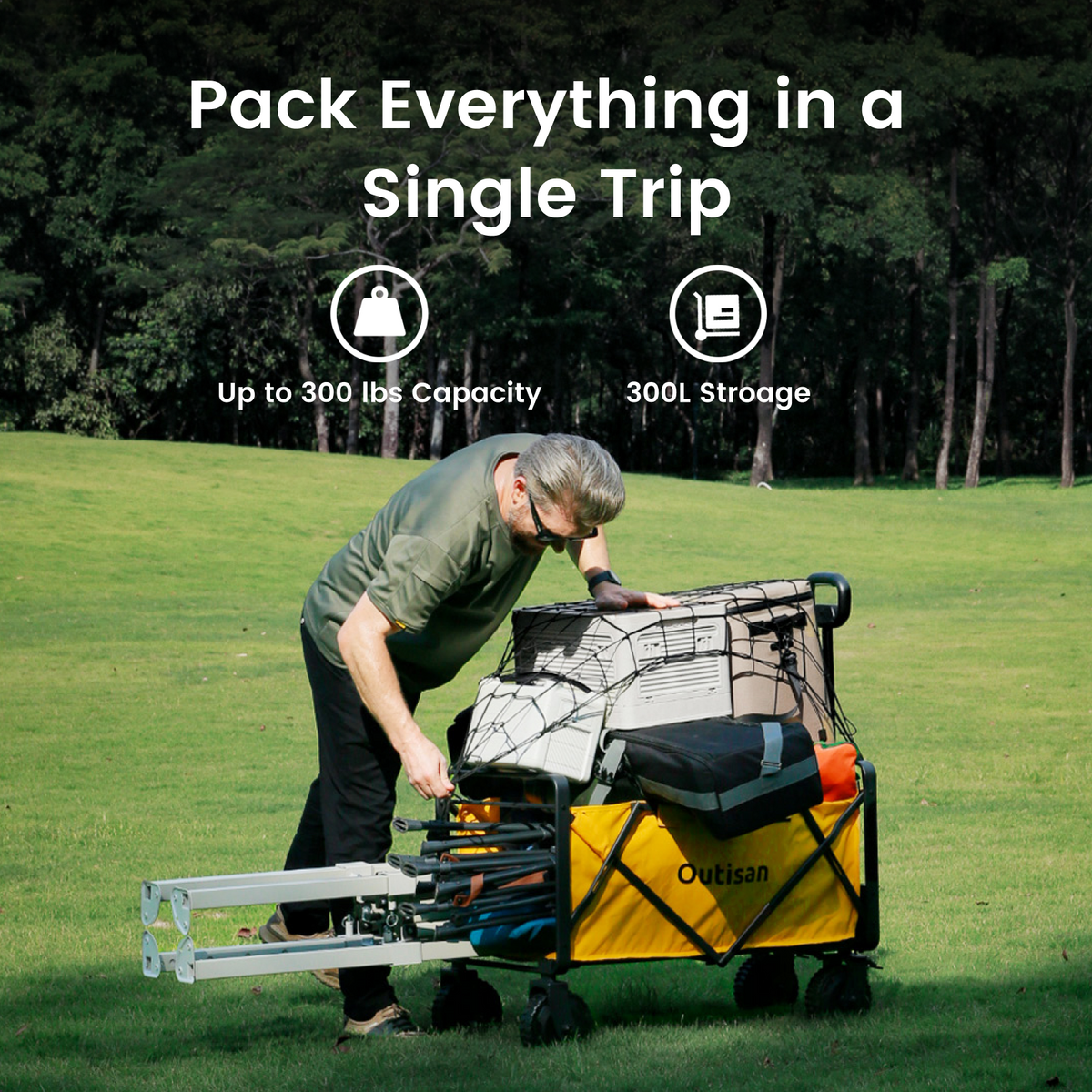 Outisan e-Wagon Air for carrying outdoor gear in a single trip