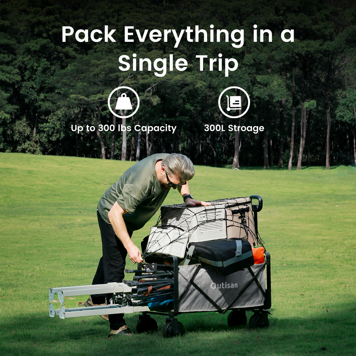 Outisan e-Wagon Air for carrying outdoor gear in a single trip