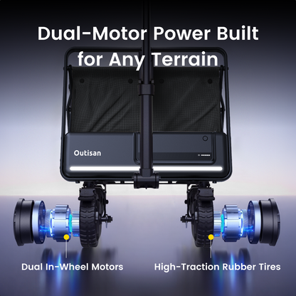 Outisan e-Wagon Air dual-motor power assist for all-terrain hauling