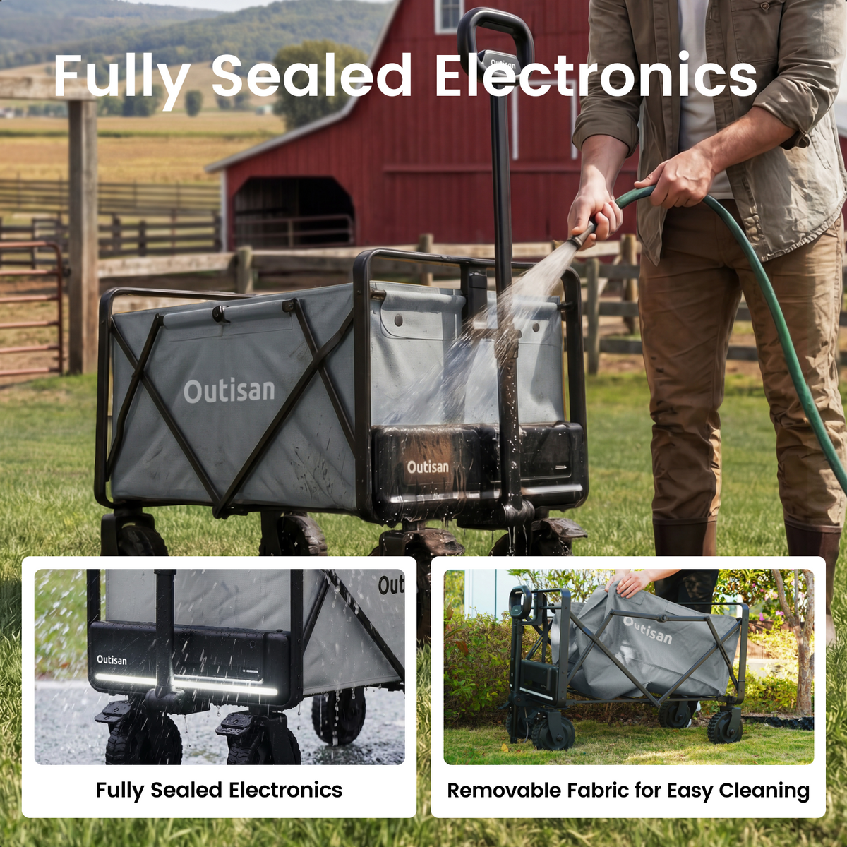 Outisan e-Wagon Air fully sealed electronics for outdoor use
