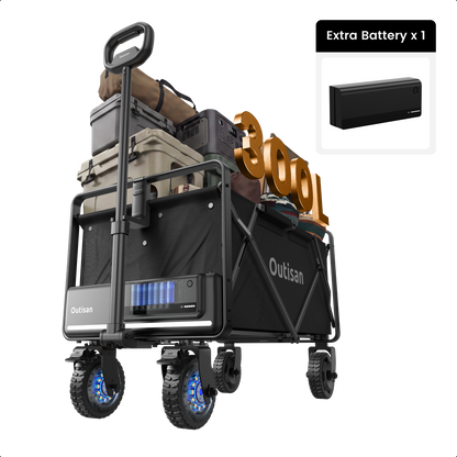 Outisan e-Wagon Air in black with rechargeable and removable battery pack