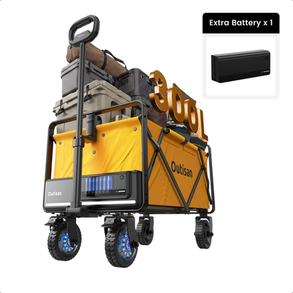 Outisan e-Wagon Air in yellow with rechargeable and removable battery pack