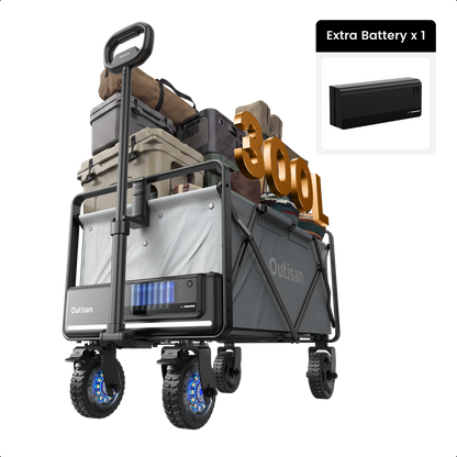 Outisan e-Wagon Air in gray with rechargeable and removable battery pack